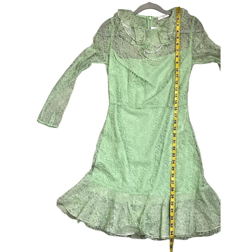 Sandro Paris Mint Green Lace Ruffle Mini Dress NWT Size 34 US 0 - Picture 10 of 11